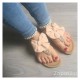 Sandaal beige strik