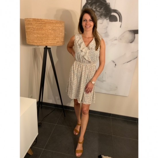 MIA - JURK BEIGE FLOWER