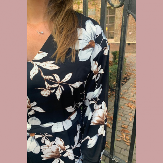 GRACE - JURK ZWART FLOWER