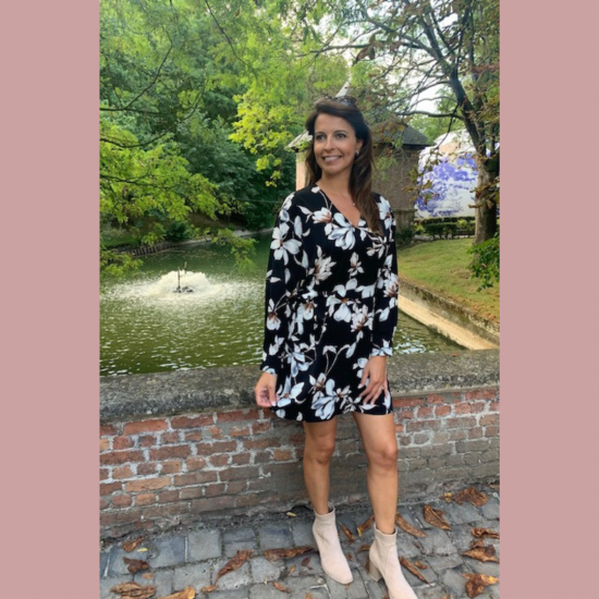 GRACE - JURK ZWART FLOWER
