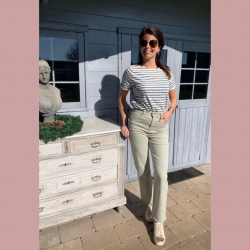 SOLANGE - JEANS GROEN HIGH WAIST ANKLE STRAIGHT
