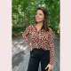 MALOU - BLOES PRINT CAMEL/ZWART