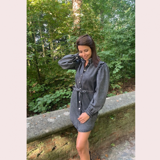 EMMELIE - JEANS JURK GRIJS