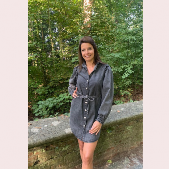EMMELIE - JEANS JURK GRIJS