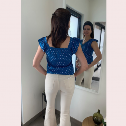 LAURA - PS TOP BLAUW HART