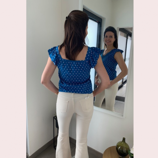 LAURA - PS TOP BLAUW HART