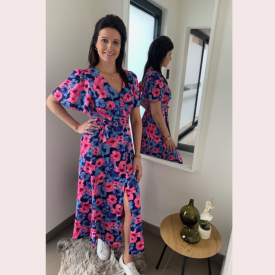 HANNE - JURK FLOWER BLAUW