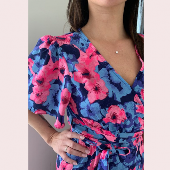 HANNE - JURK FLOWER BLAUW