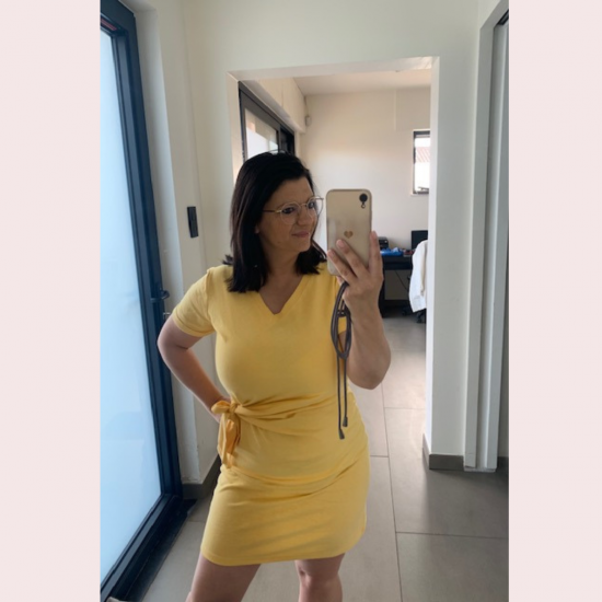 CAMILLE - T-SHIRT DRESS GEEL