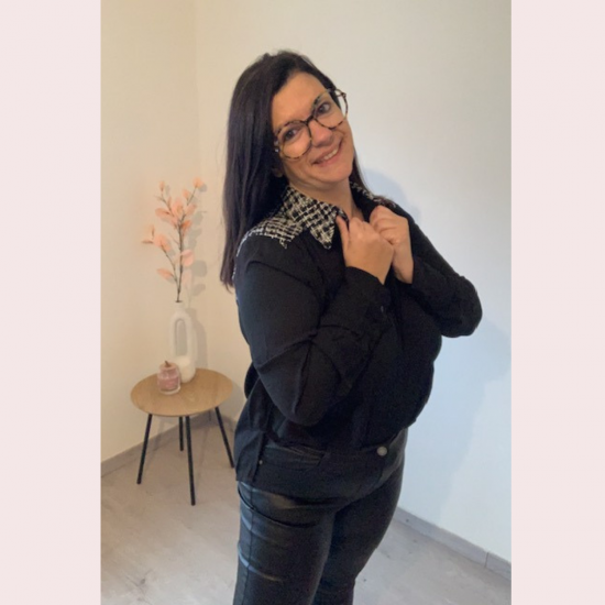 PRISCILLA - BLOES ZWART TWEED
