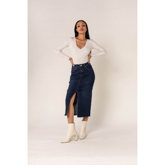 ADELINE - ROK JEANS BLAUW