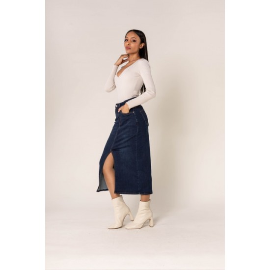 ADELINE - ROK JEANS BLAUW