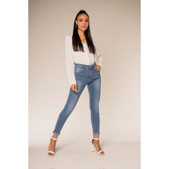 LISELOT - BROEK JEANS BLAUW