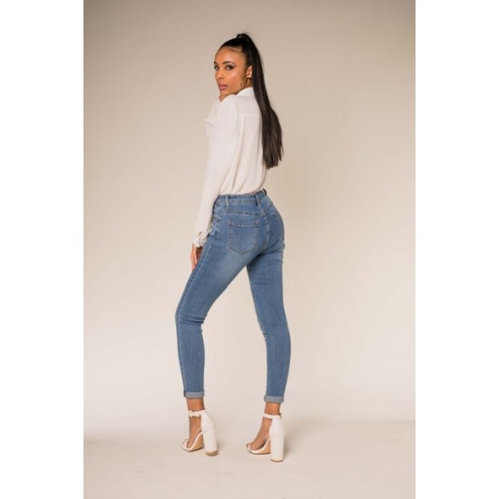 LISELOT - BROEK JEANS BLAUW