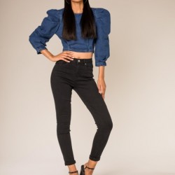LISELOT - BROEK JEANS ZWART