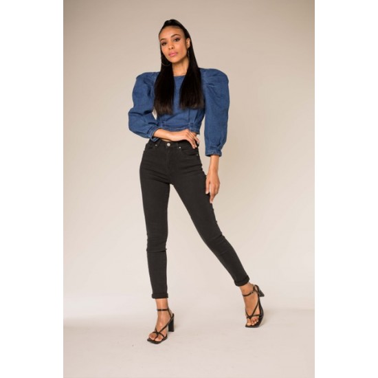 LISELOT - BROEK JEANS ZWART