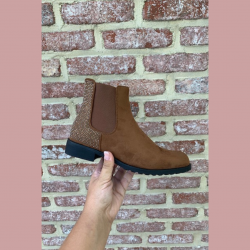 Laarsje camel glitter steentjes